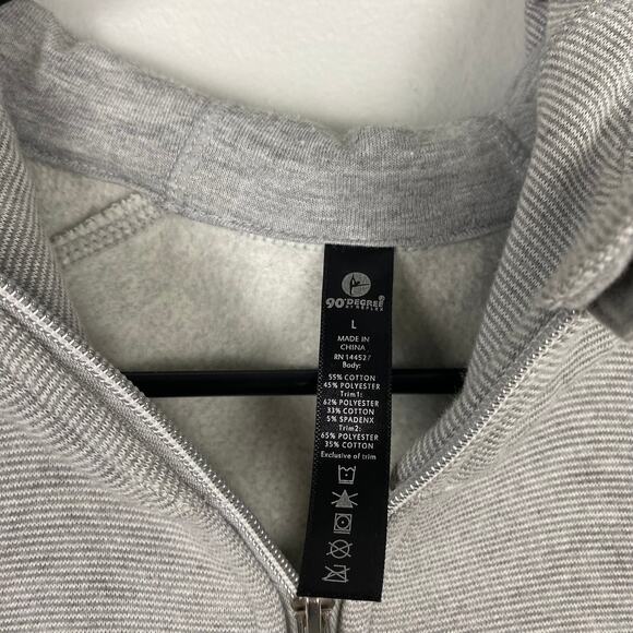90 Degree by Reflex Gray Zip Up Jacket Athleisure Full Zip Hoodie Size Large - Picture 4 of 11